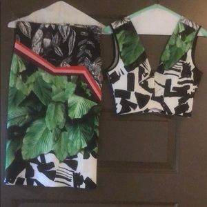 Matching 2-piece crop top and skirt!